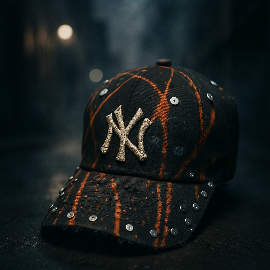 Handgefertigte Custom Cap Used Look Distressed Streetwear Unikat JK Customz